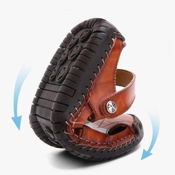 Große Weiche Herren-Outdoor-Sandalen aus Leder, Atmungsaktiv