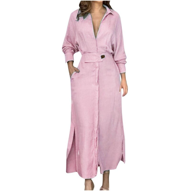 2024 Einfarbiges Maxikleid
