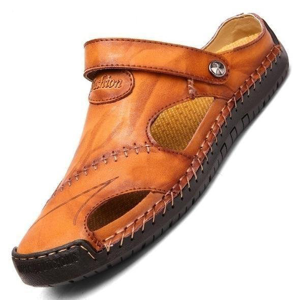Große Weiche Herren-Outdoor-Sandalen aus Leder, Atmungsaktiv