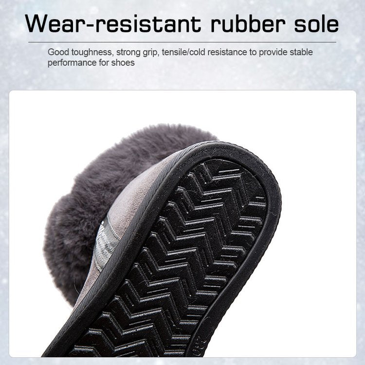 Damen Plüsch-Skistiefel mit seitlichem Reißverschluss