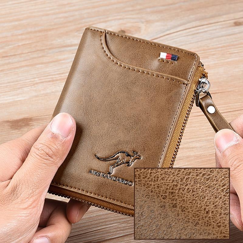 Herren Portemonnaie Reißverschluss Geldbörse ( RFID-SCHUTZ )
