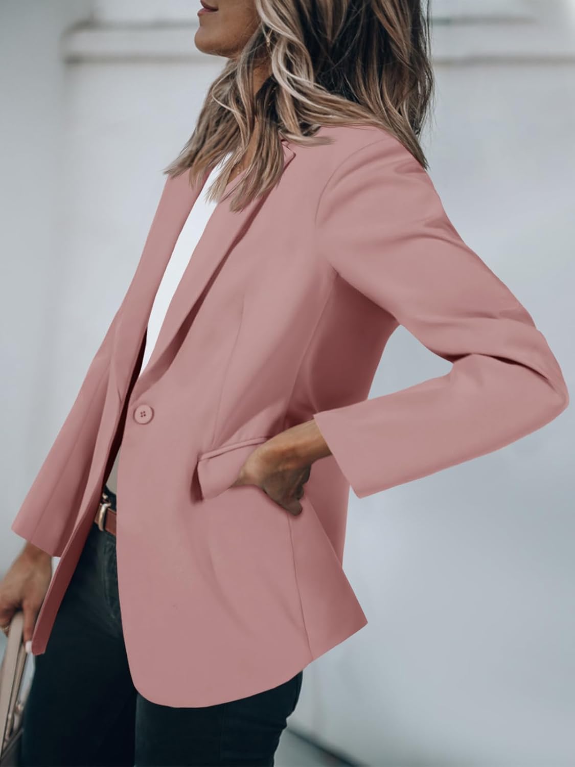 Damen Freizeit-Blazerjacke mit Knöpfen (2 kaufen, kostenloser Versand)