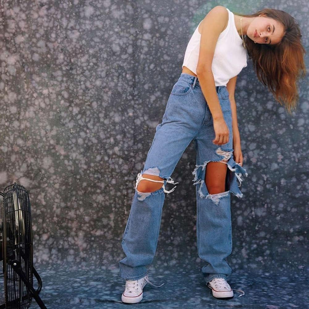 HDLTE Damen Jeans Weites Bein High Waist Baggy Jeans Loose Boyfriend Jeans Denim Hose Y2K