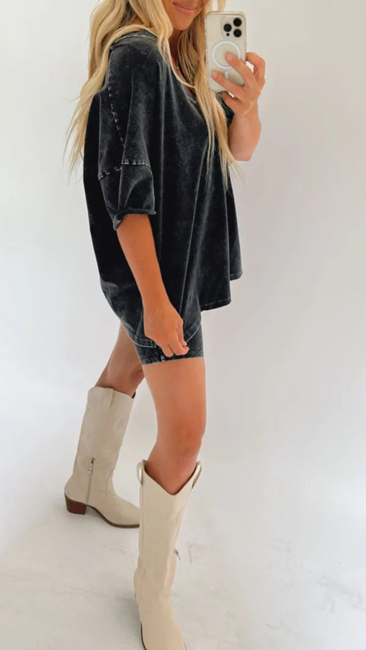 Sommerliches gewaschenes Set für Damen (2 kaufen, kostenloser Versand)