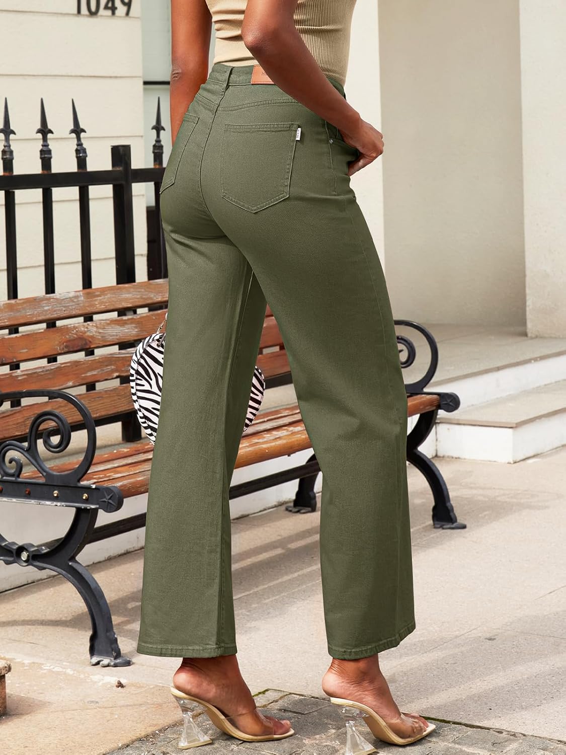 HDLTE Damen Jeans Weites Bein High Waist Baggy Jeans Loose Boyfriend Jeans Denim Hose Y2K