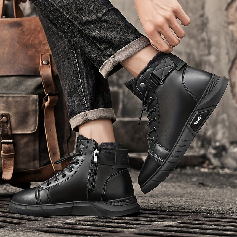 Herrenstiefel aus echtem Leder | Lässig & Vielseitig | Wasserdicht & Gefüttert