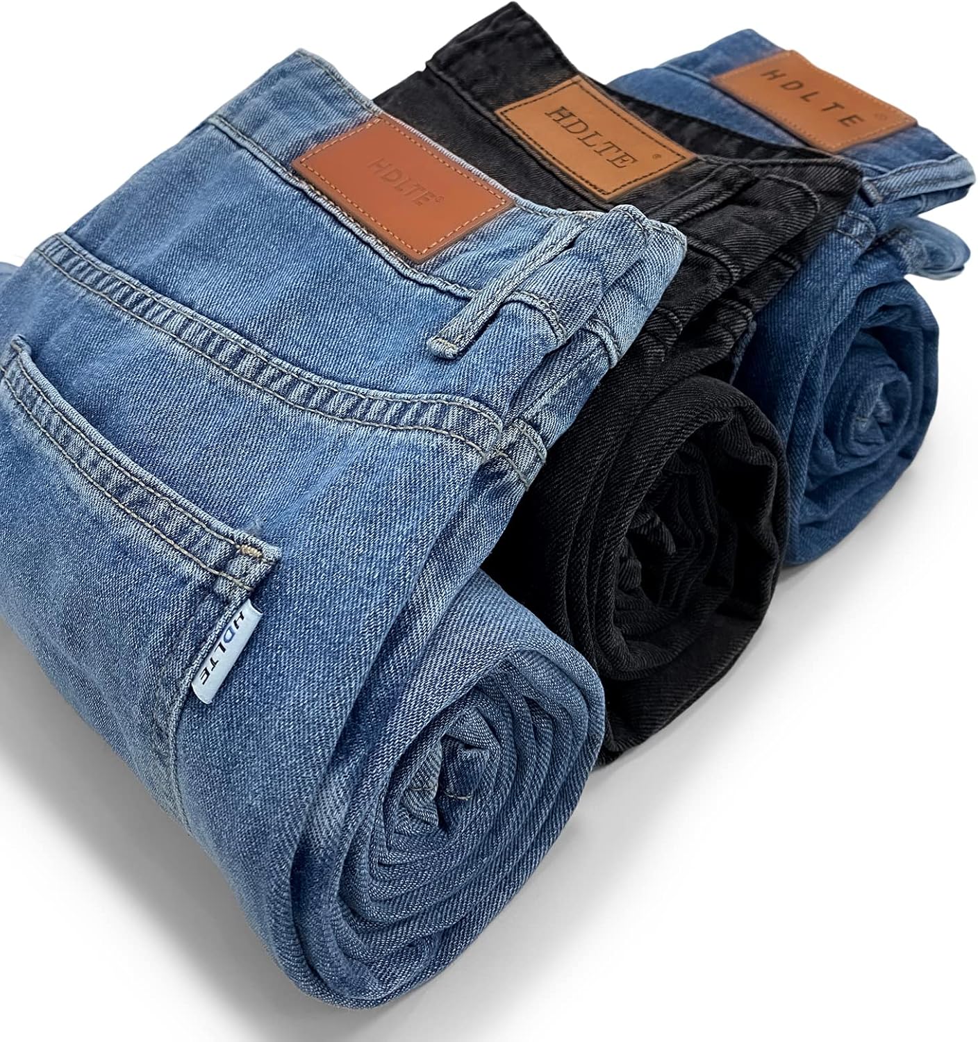 HDLTE Damen Jeans Weites Bein High Waist Baggy Jeans Loose Boyfriend Jeans Denim Hose Y2K