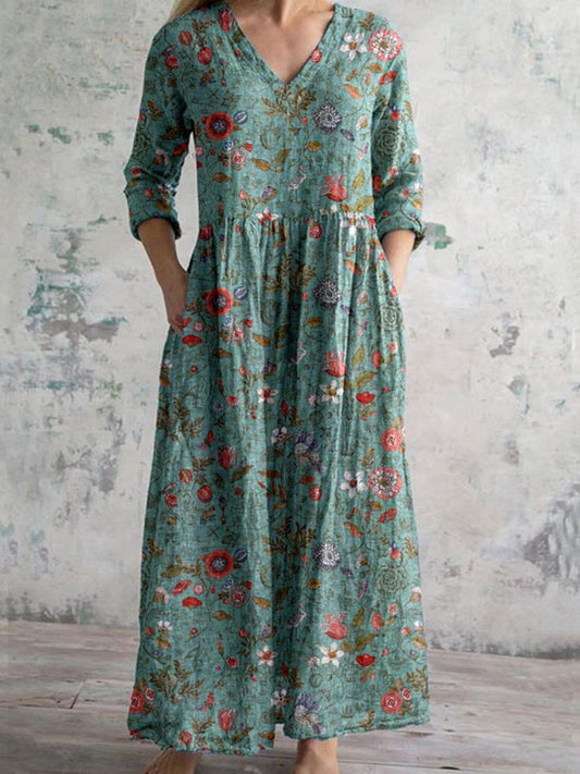 Damen Retro Blumenkleid