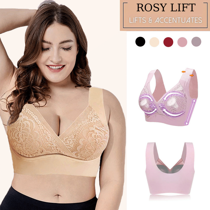 Beige - Komfort-BH mit extra elastischer Spitze, ohne Bügel, in großen Größen
