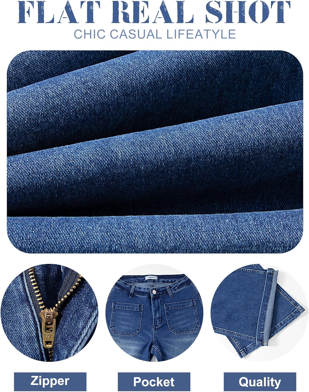 HDLTE Damen Jeans Weites Bein High Waist Baggy Jeans Loose Boyfriend Jeans Denim Hose Y2K