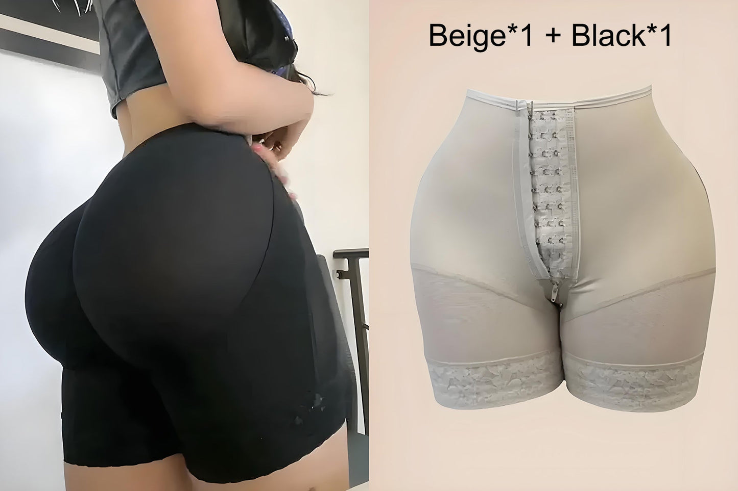 BBL Effect Faja Shorts – Tiefer Rückenausschnitt