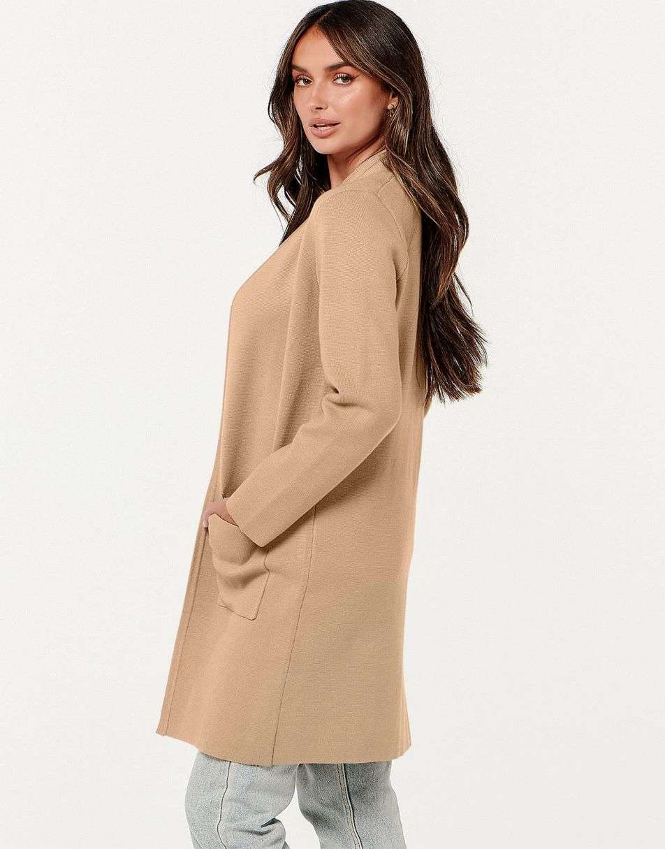 ANRABESS Cardigan-Pullover für Damen, lässig, Herbst Winter 2023, modischer Mantel, Langarm, offener Strick-Coatigan, Kleidung