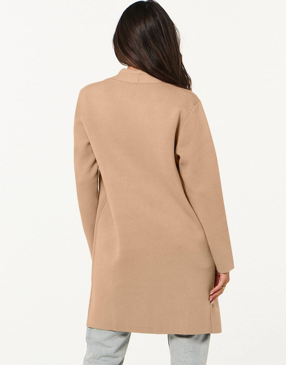 ANRABESS Cardigan-Pullover für Damen, lässig, Herbst Winter 2023, modischer Mantel, Langarm, offener Strick-Coatigan, Kleidung