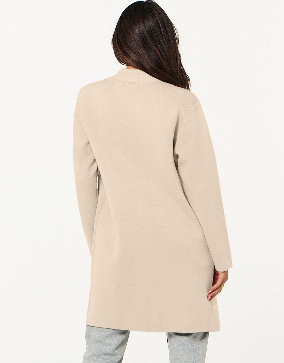 ANRABESS Cardigan-Pullover für Damen, lässig, Herbst Winter 2023, modischer Mantel, Langarm, offener Strick-Coatigan, Kleidung