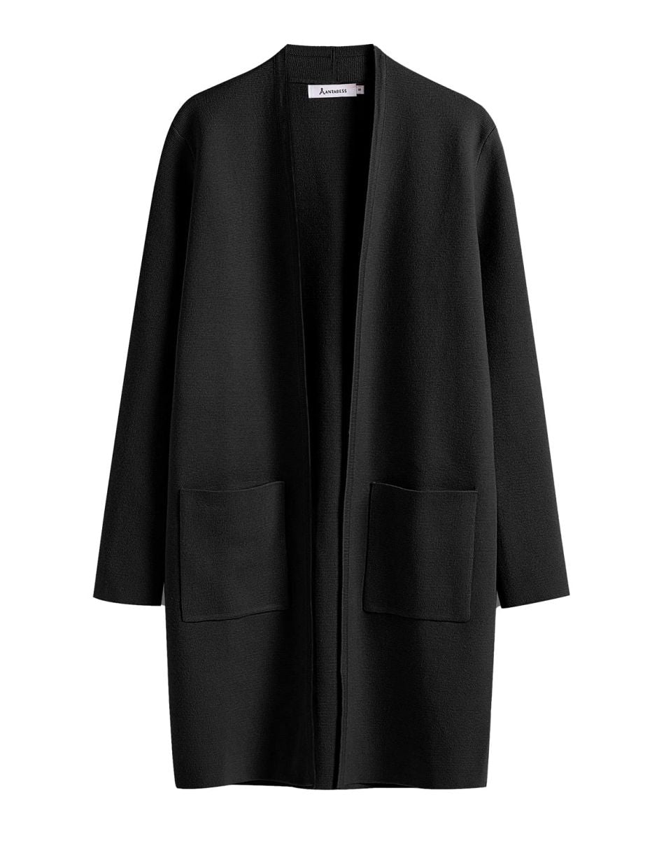 ANRABESS Cardigan-Pullover für Damen, lässig, Herbst Winter 2023, modischer Mantel, Langarm, offener Strick-Coatigan, Kleidung