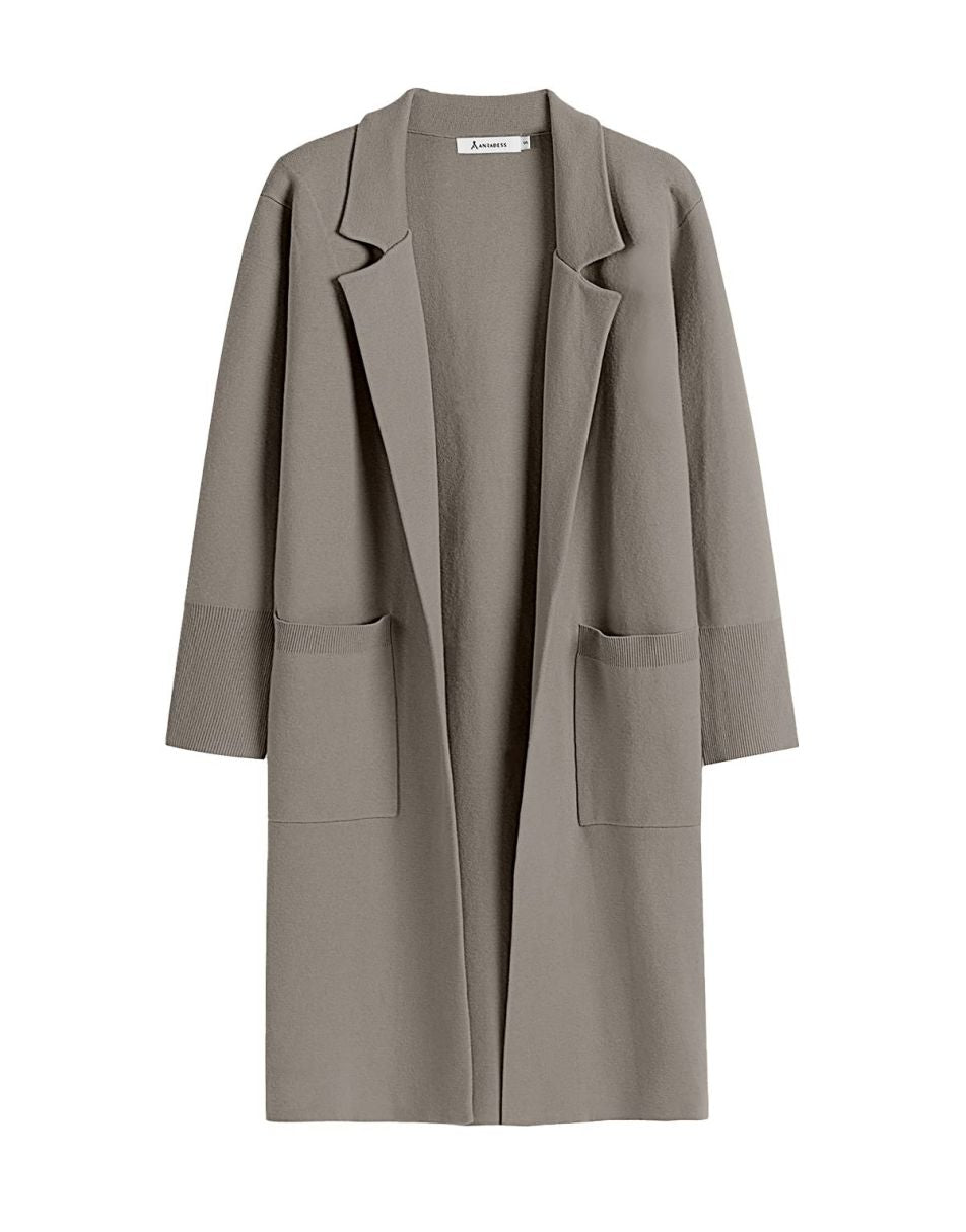 ANRABESS Cardigan for Women Oversized Open Front Sweater Coat Long Sleeve Lapel Blazer Jacket Fall Outwear Coatigan