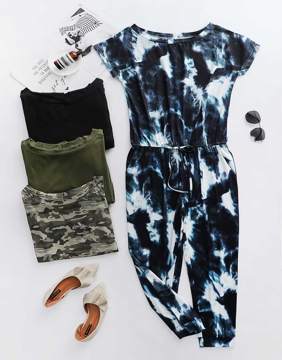 ANRABESS Casual Off Shoulder Elastic Waist Stretchy Long Romper Jumpsuit