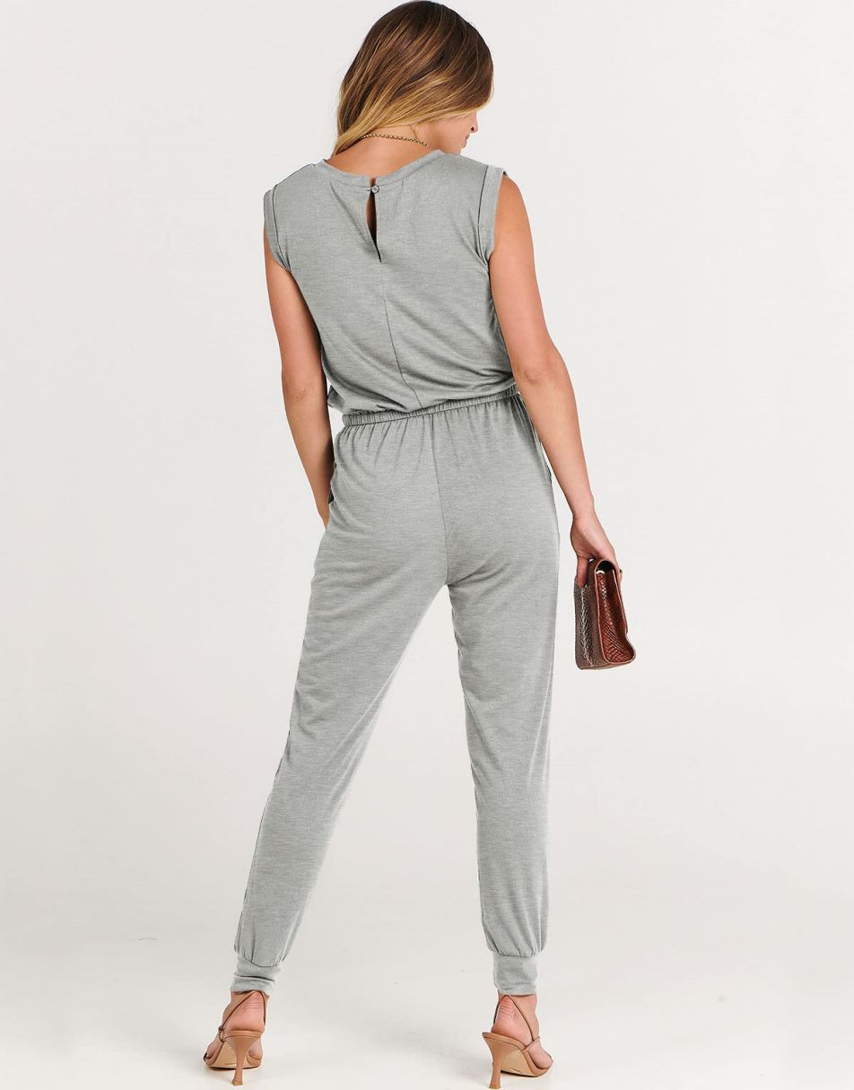 ANRABESS Rundhals-Overall, ärmellos, dehnbar mit Taschen