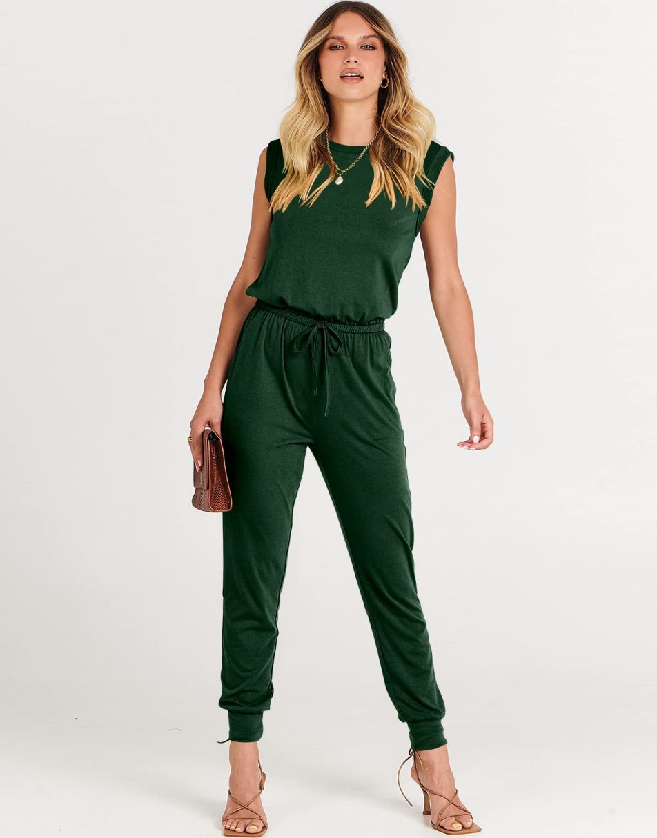ANRABESS Rundhals-Overall, ärmellos, dehnbar mit Taschen