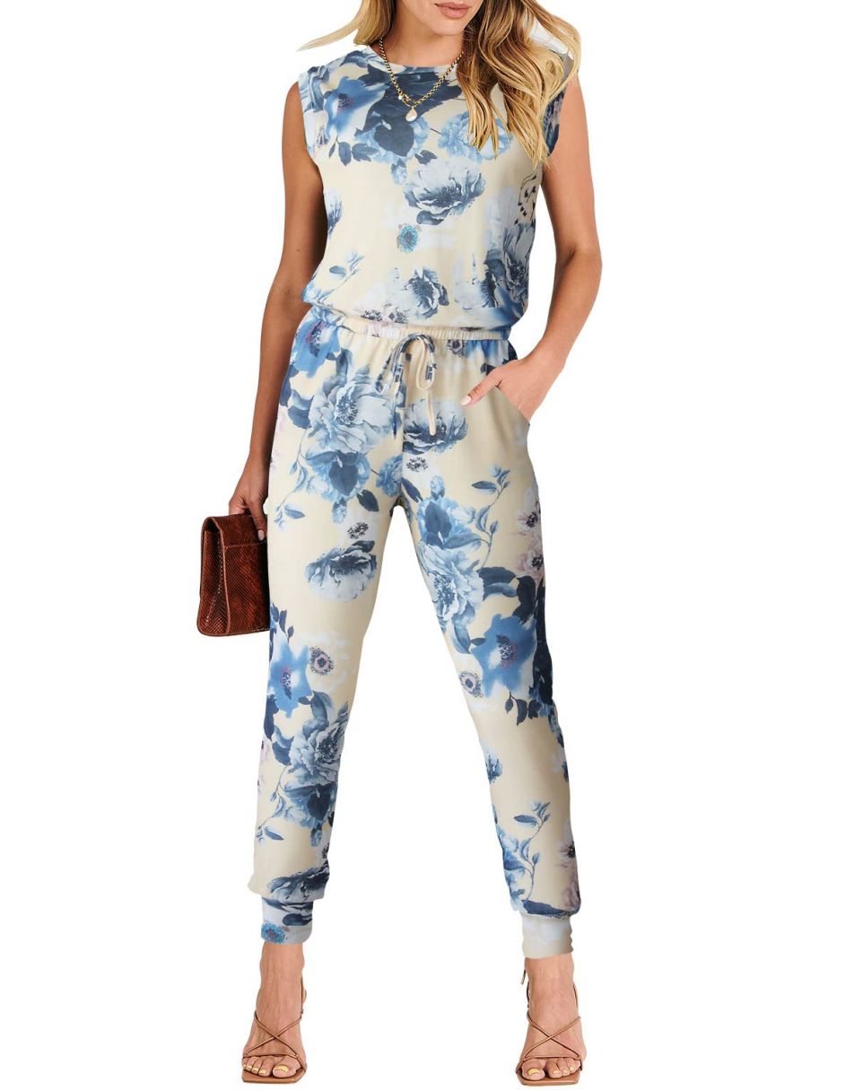 ANRABESS Rundhals-Overall, ärmellos, dehnbar mit Taschen