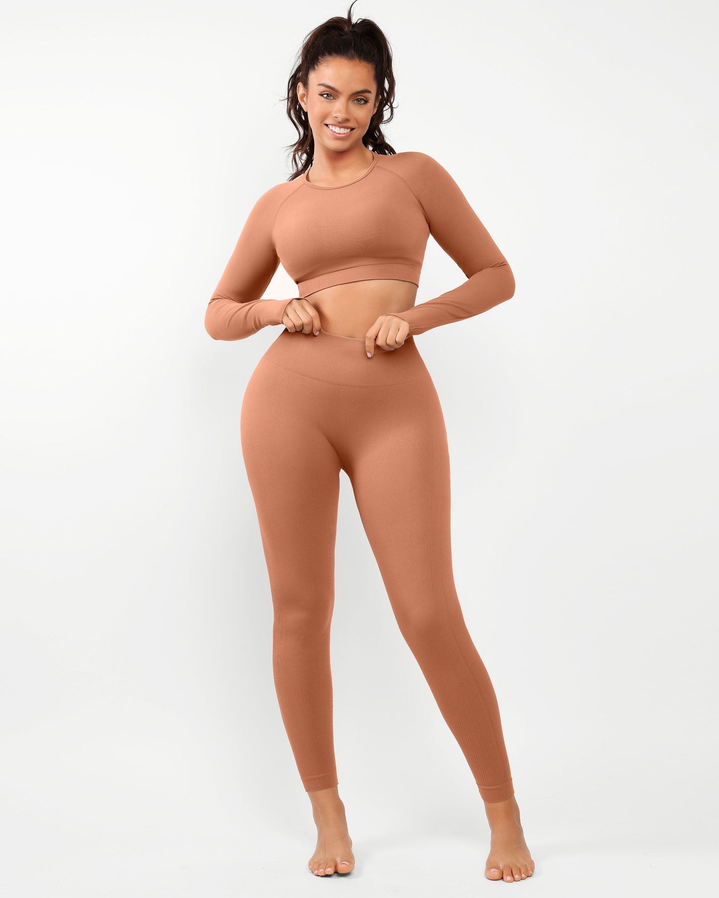 AirWear Langarm-Oberteil und High-Waist Leggings Set