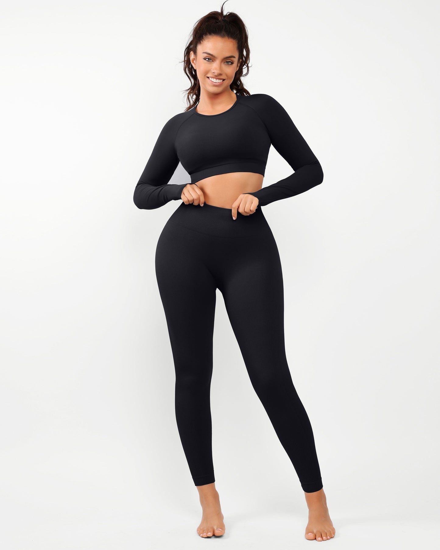 AirWear Langarm-Oberteil und High-Waist Leggings Set