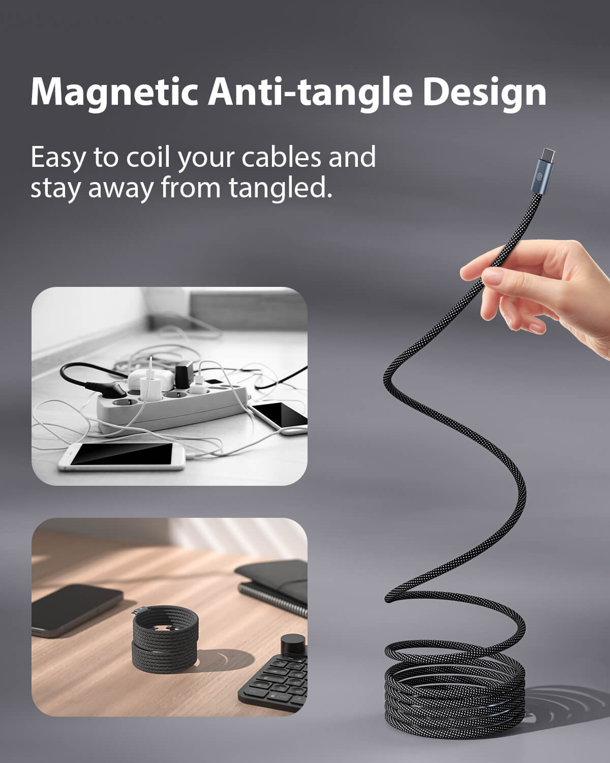 MagCable | Magnetisches, verhedderungsfreies Kabel