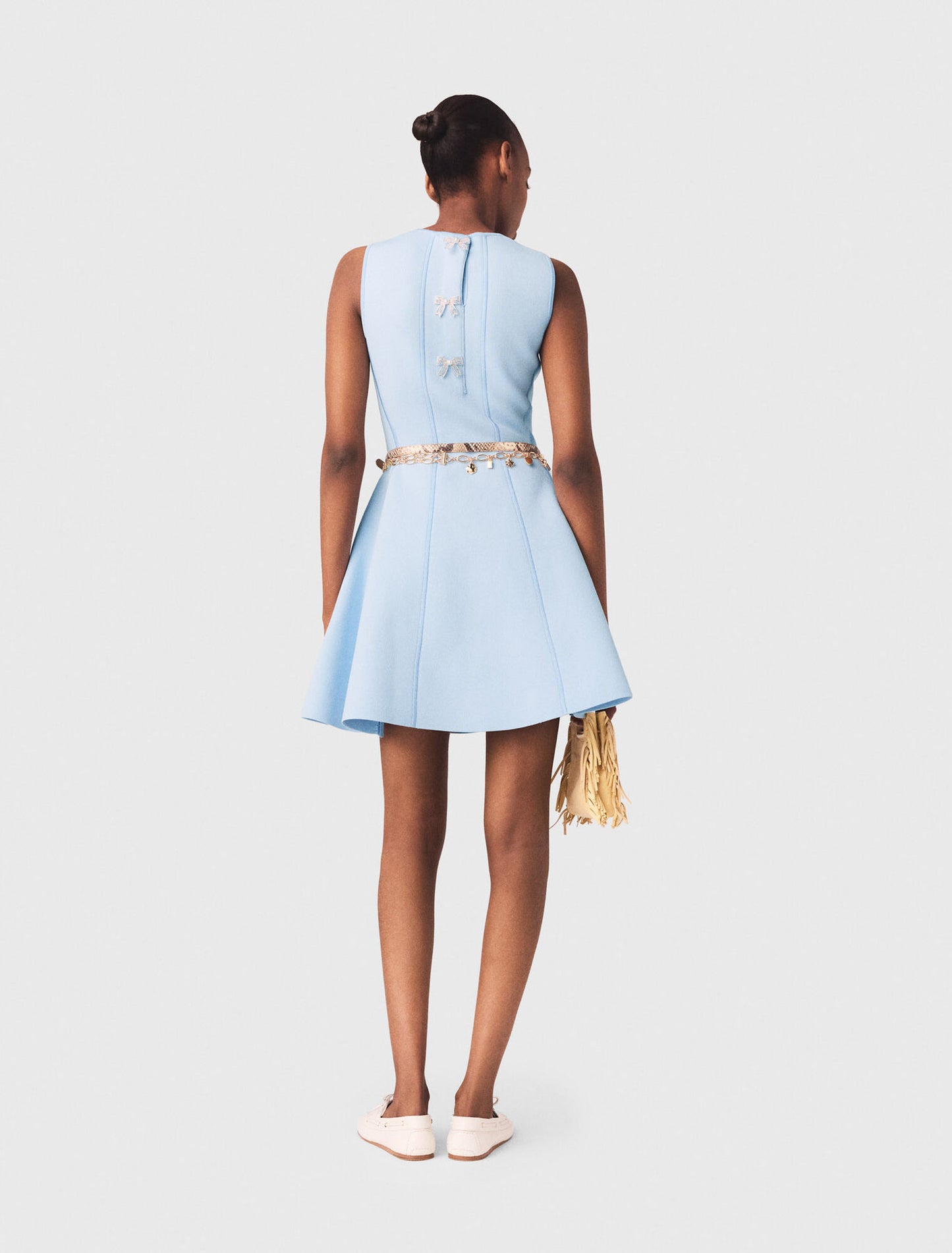Skater dress with jewelled bows