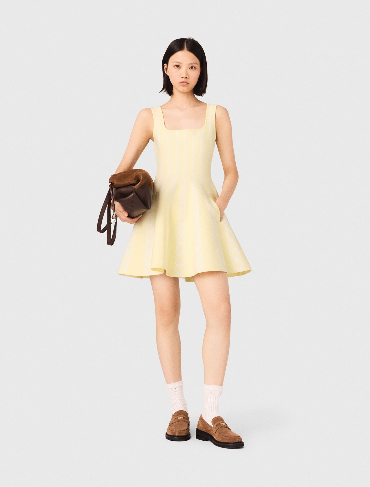 Jacquard knit short dress