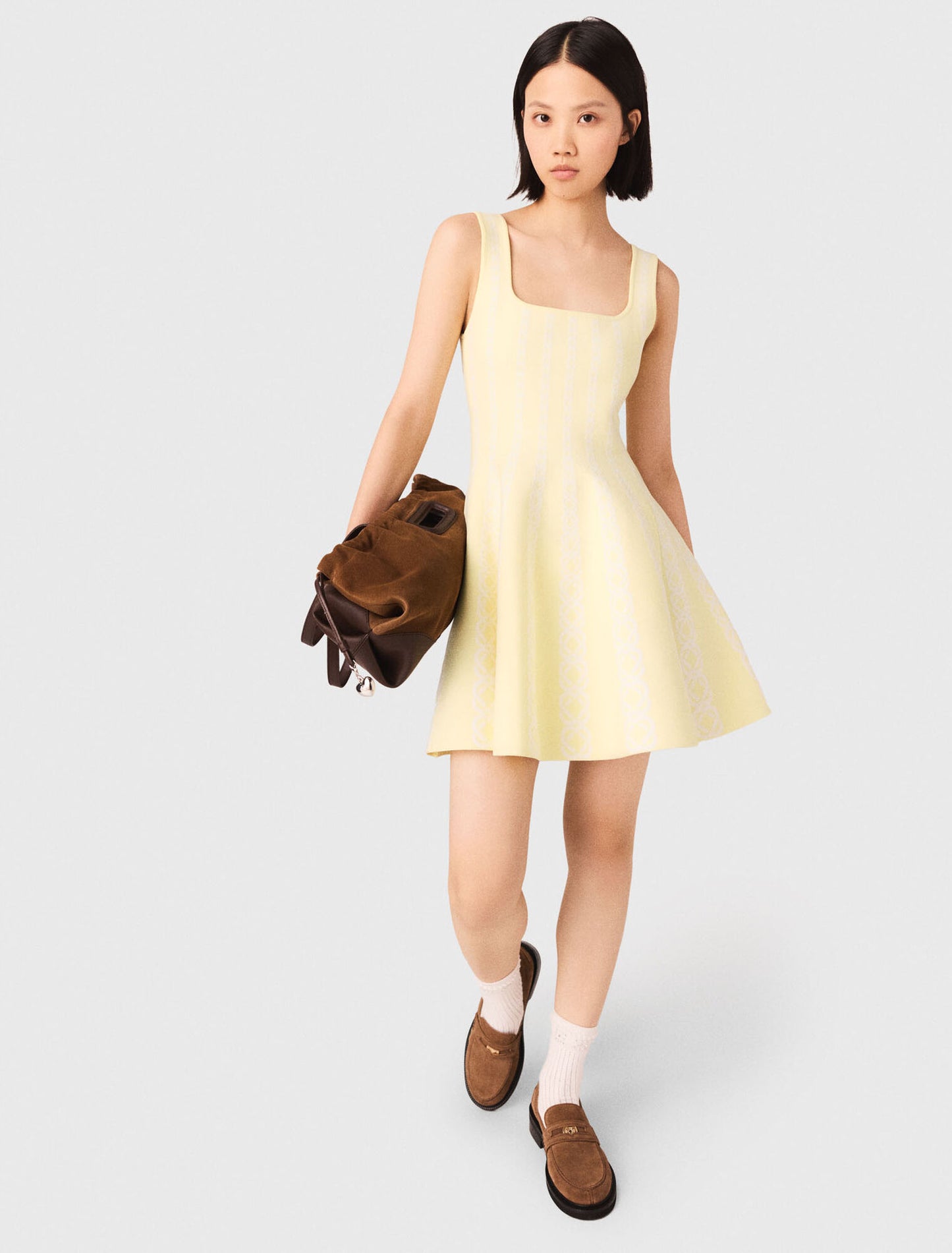 Jacquard knit short dress