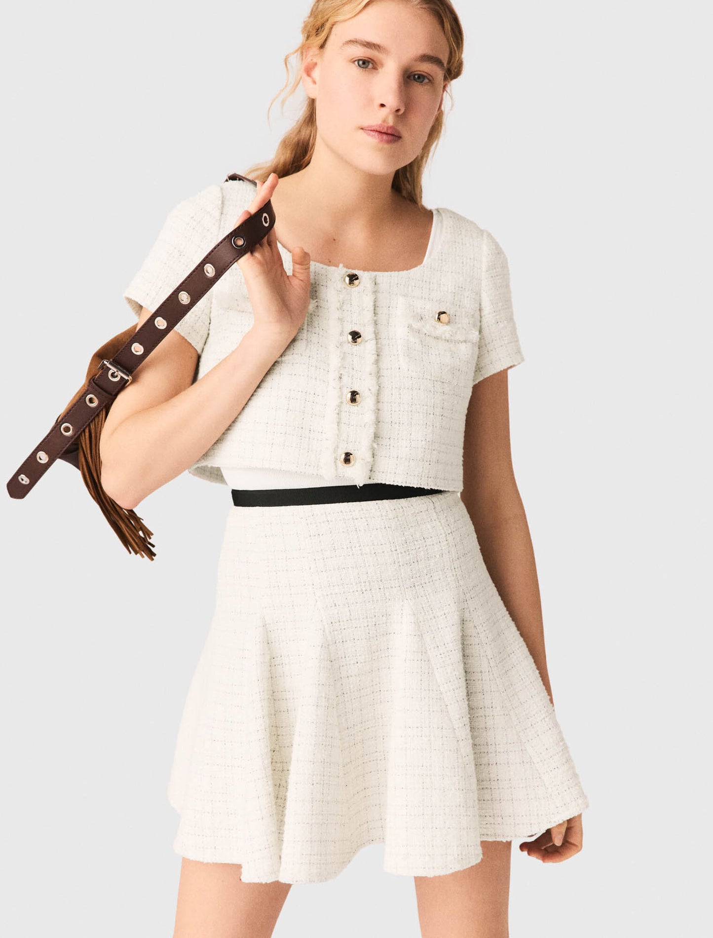 2-in-1 tweed dress