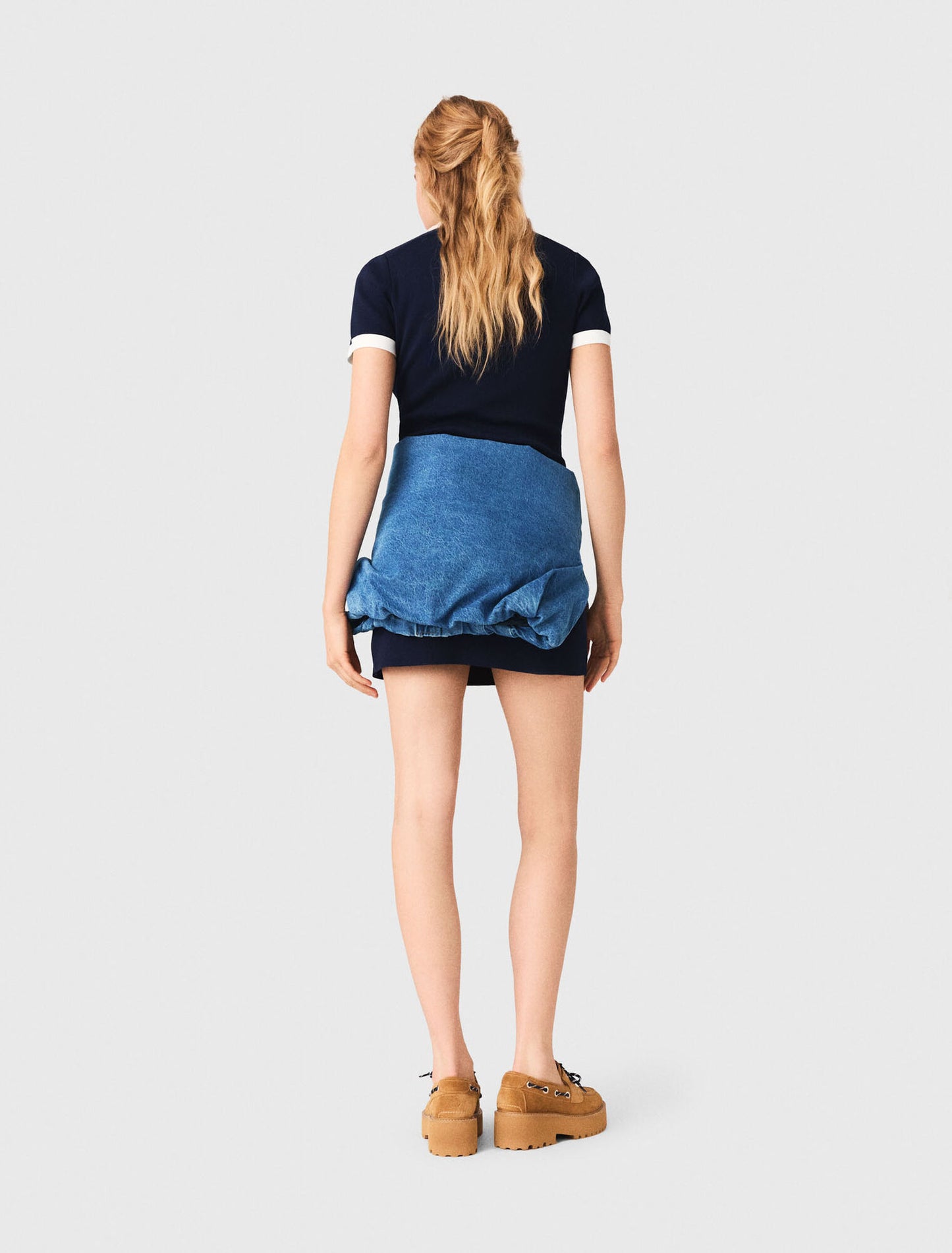 Contrast-trim polo dress