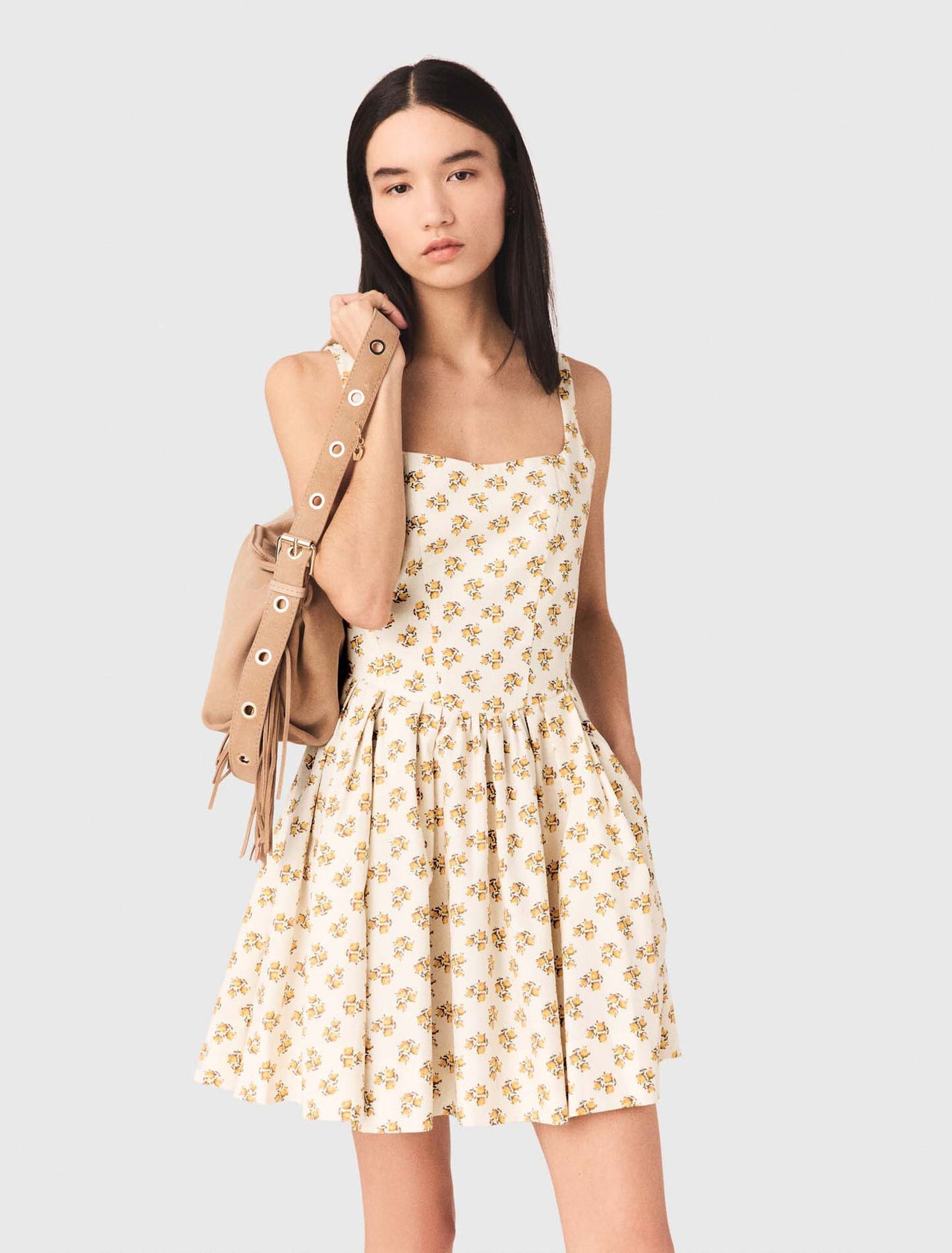 Short flared patterned dress