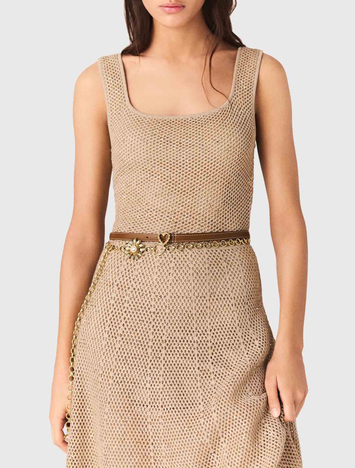 Rhinestone knit maxi dress
