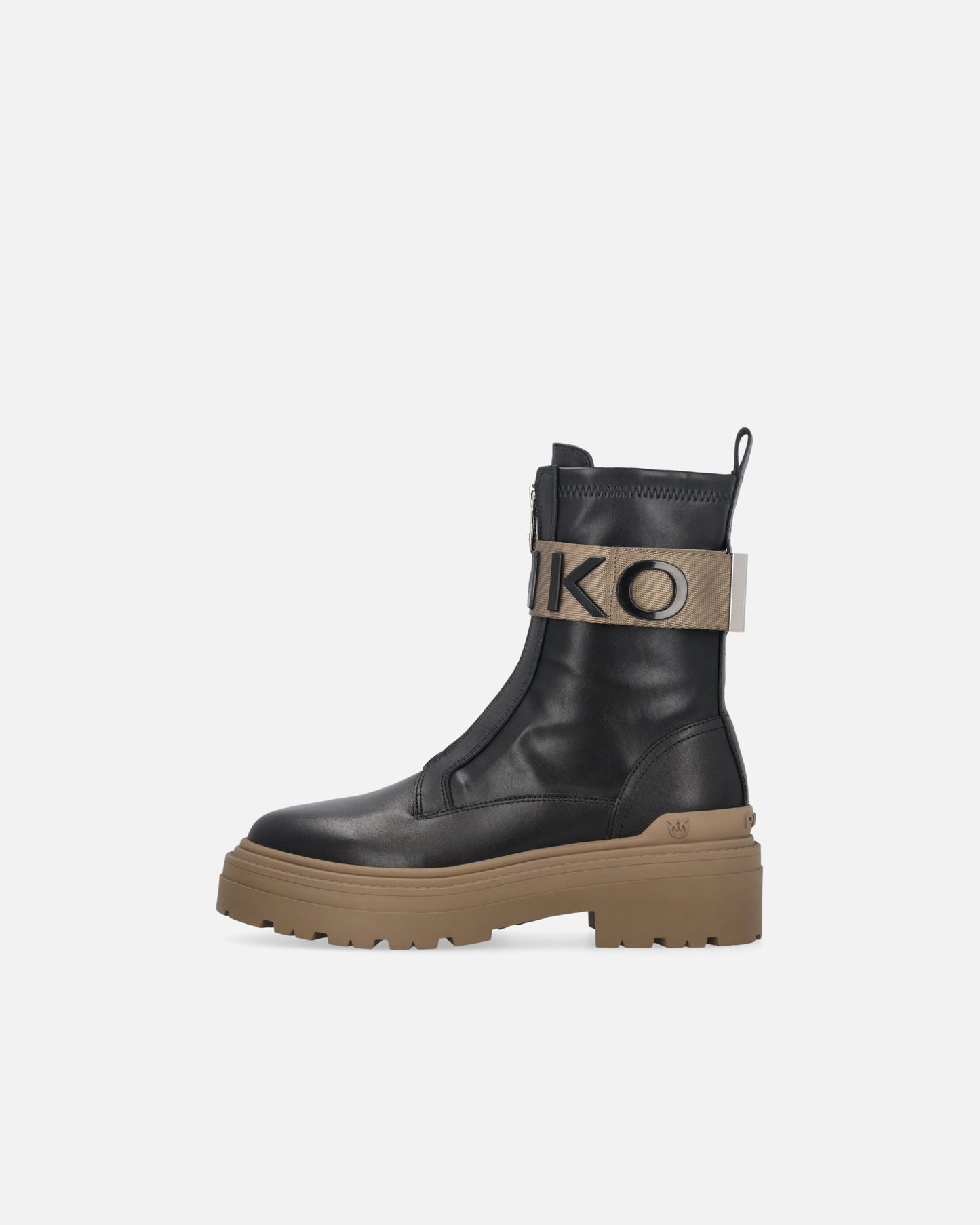 Platform boots with logo lettering logo