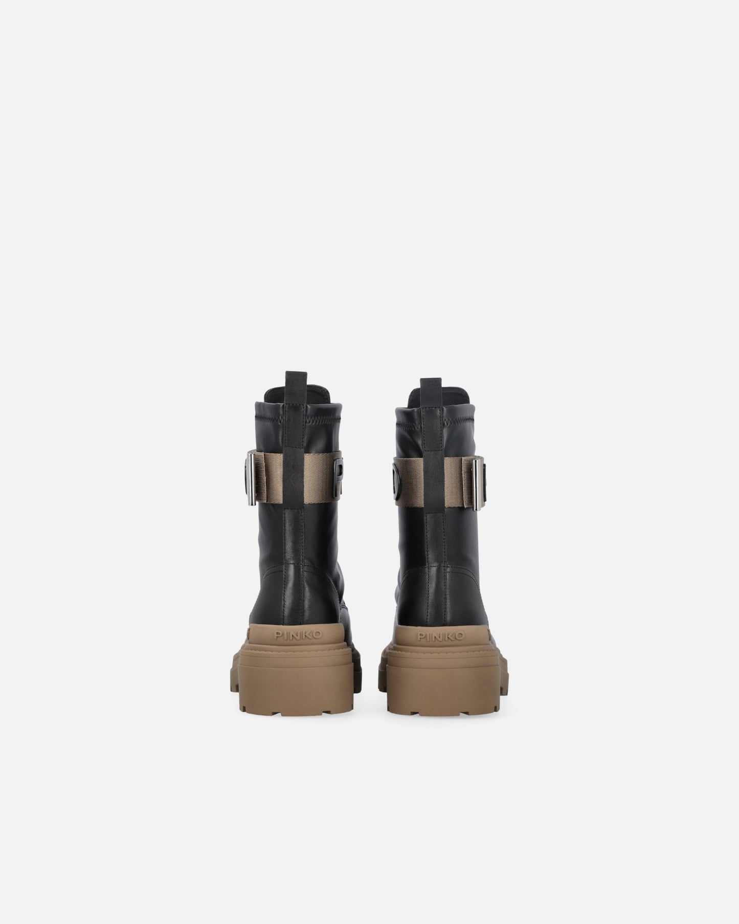 Platform boots with logo lettering logo