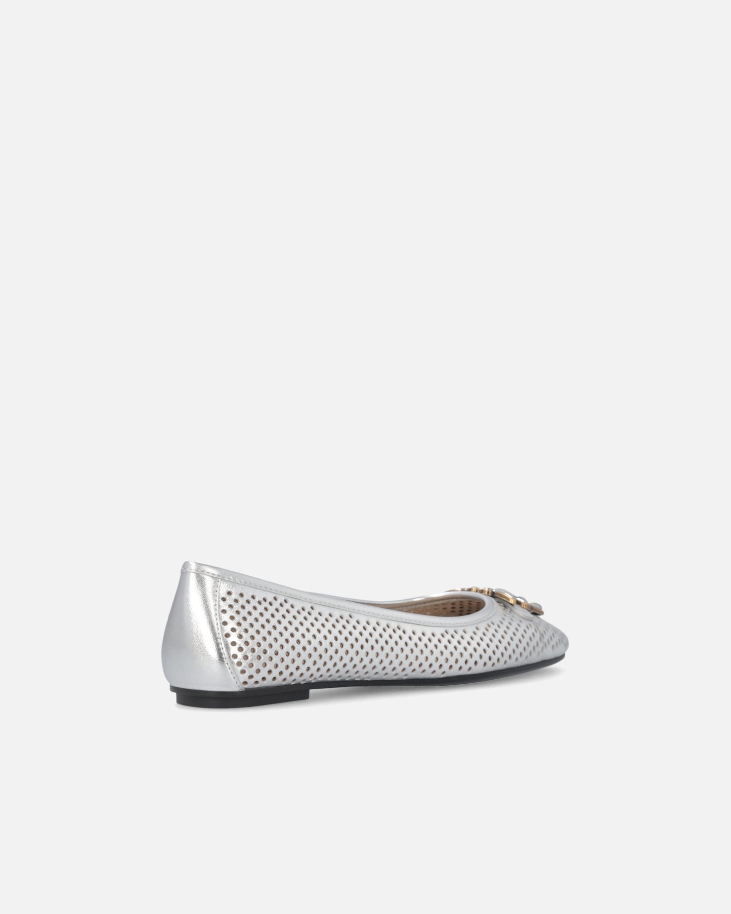 Perforated ballerinas in laminated nappa leather