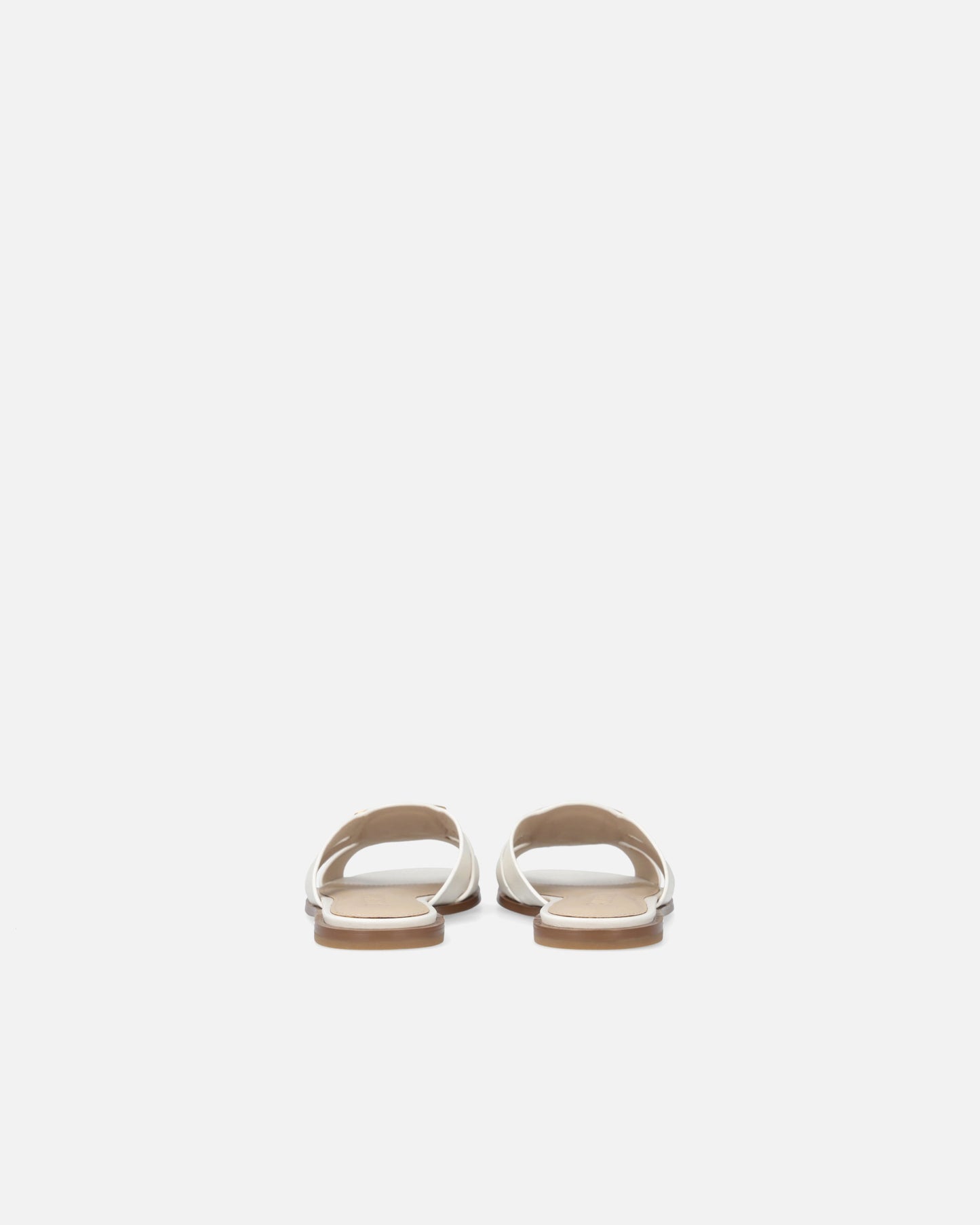 Leather slip-on sandals with Love Birds logo