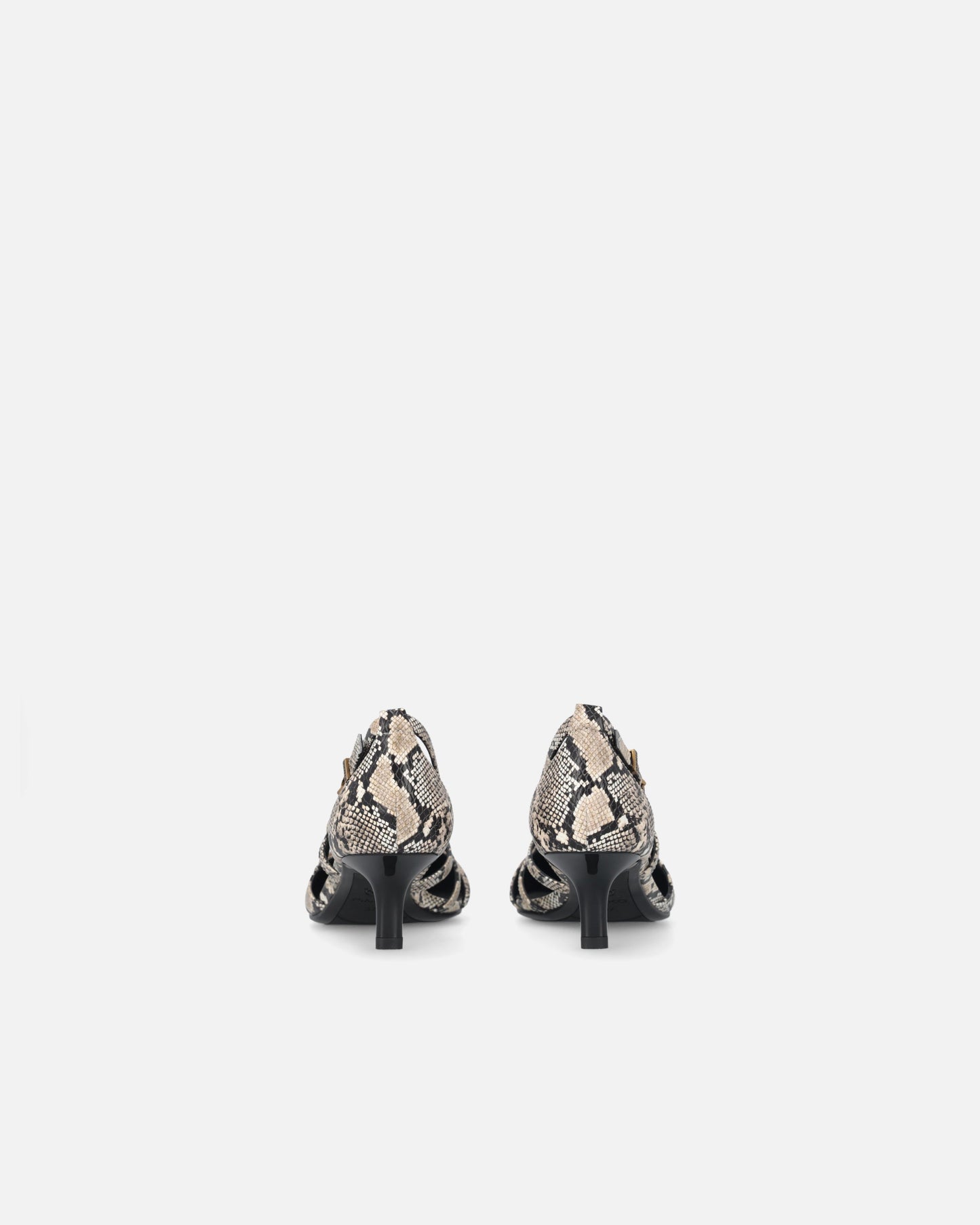 Pumps with python print and jewel studs