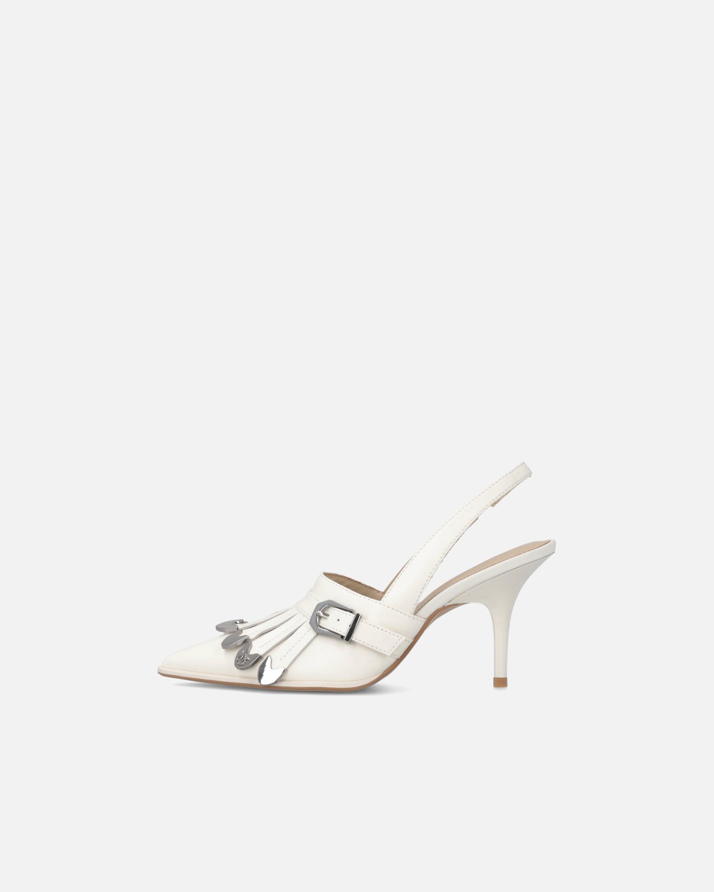 Leather slingbacks with saddlery-inspired details