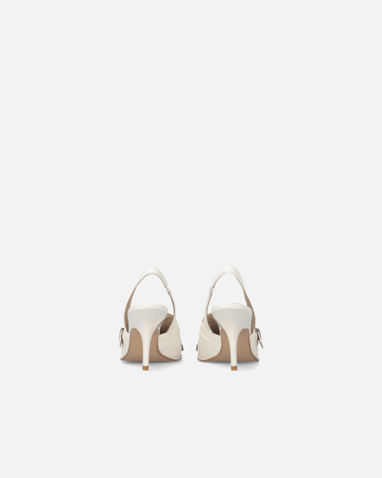 Leather slingbacks with saddlery-inspired details