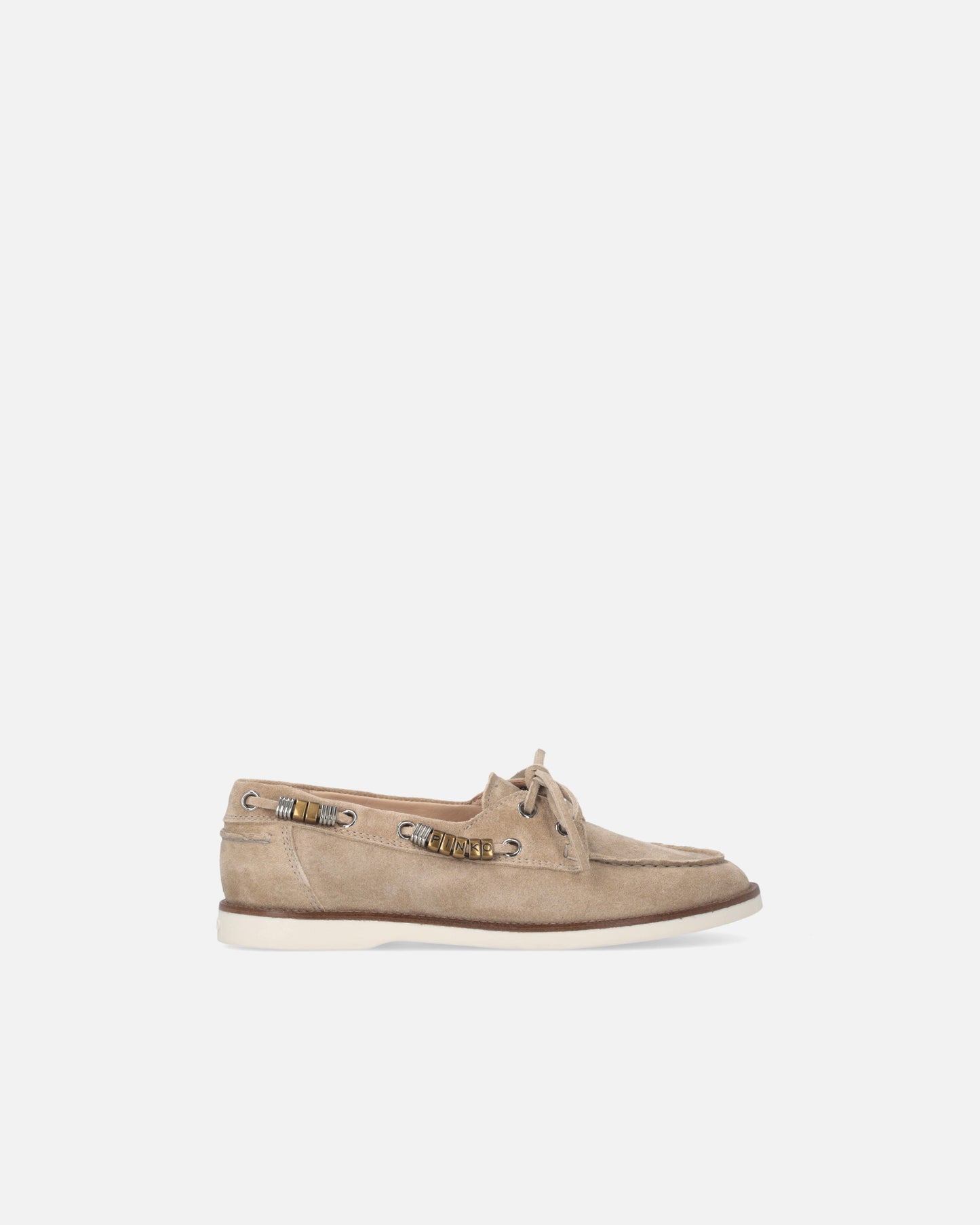 Suede moccasins with jewel details