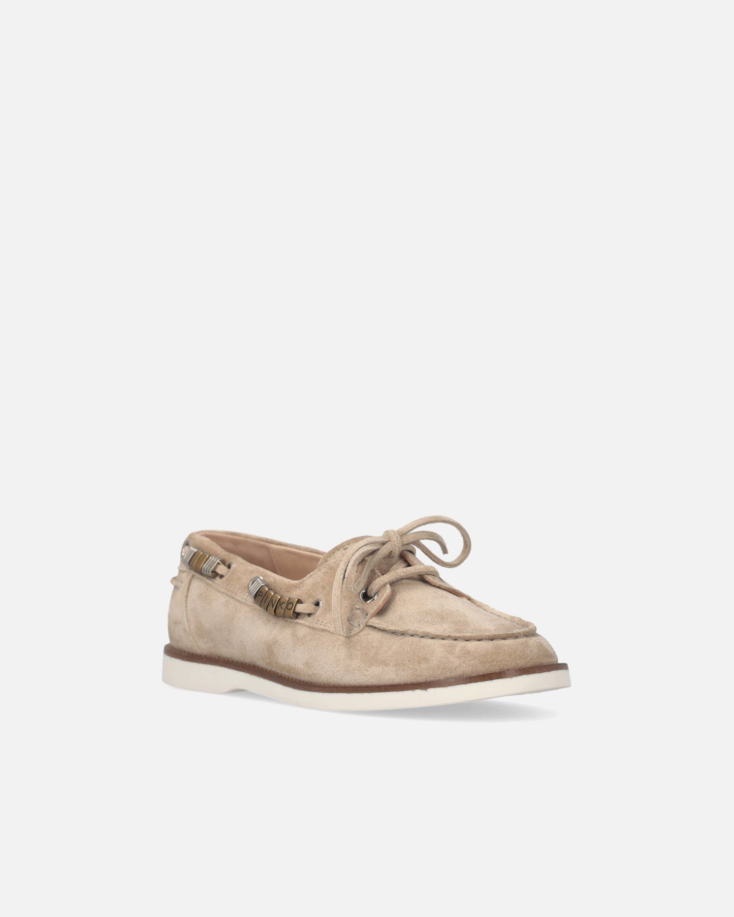Suede moccasins with jewel details