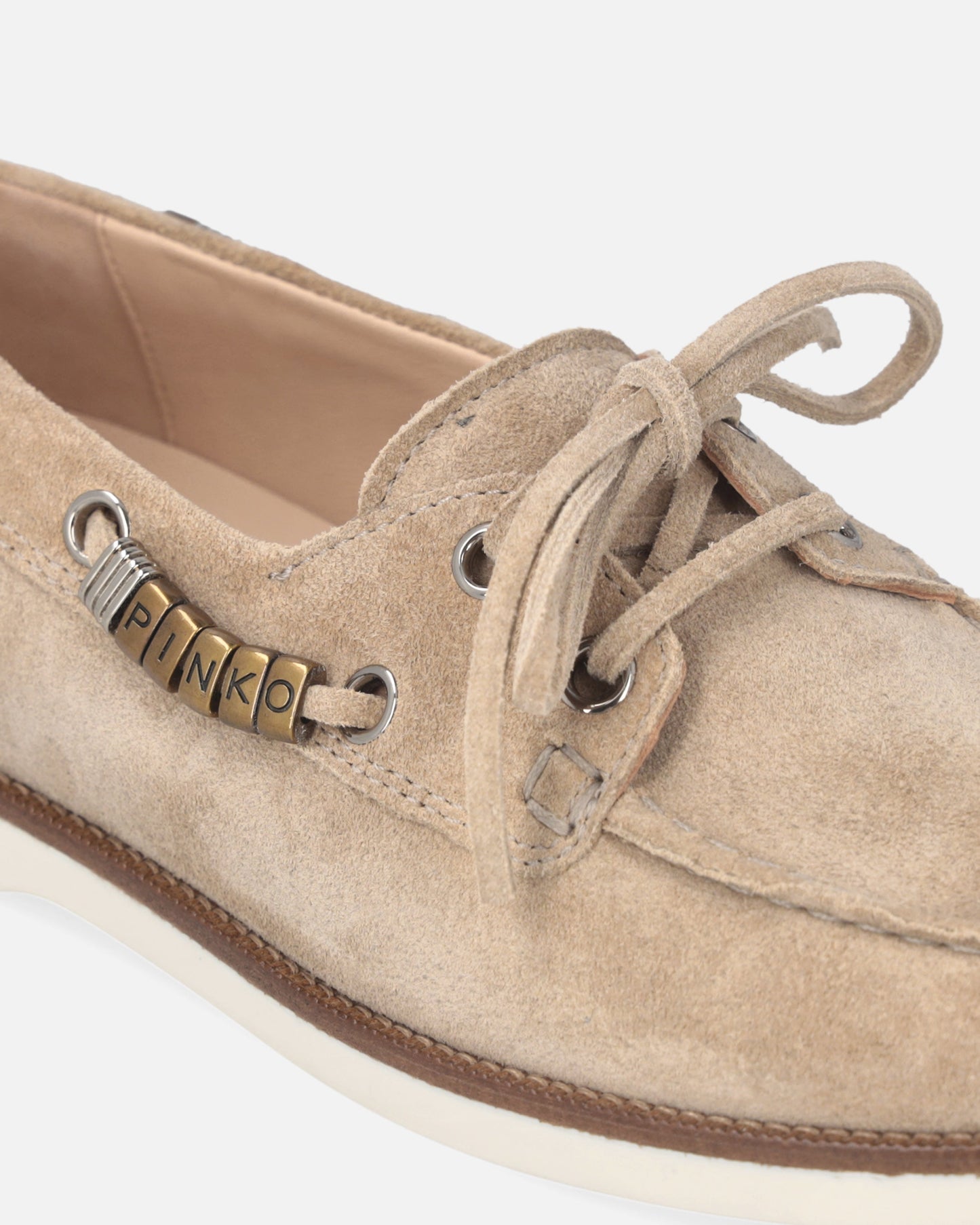 Suede moccasins with jewel details