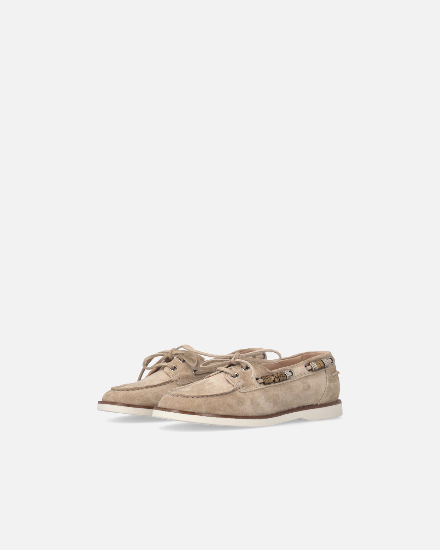 Suede moccasins with jewel details