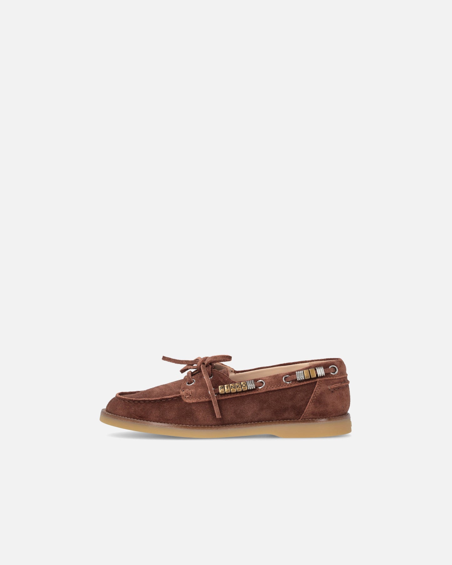 Suede moccasins with jewel details