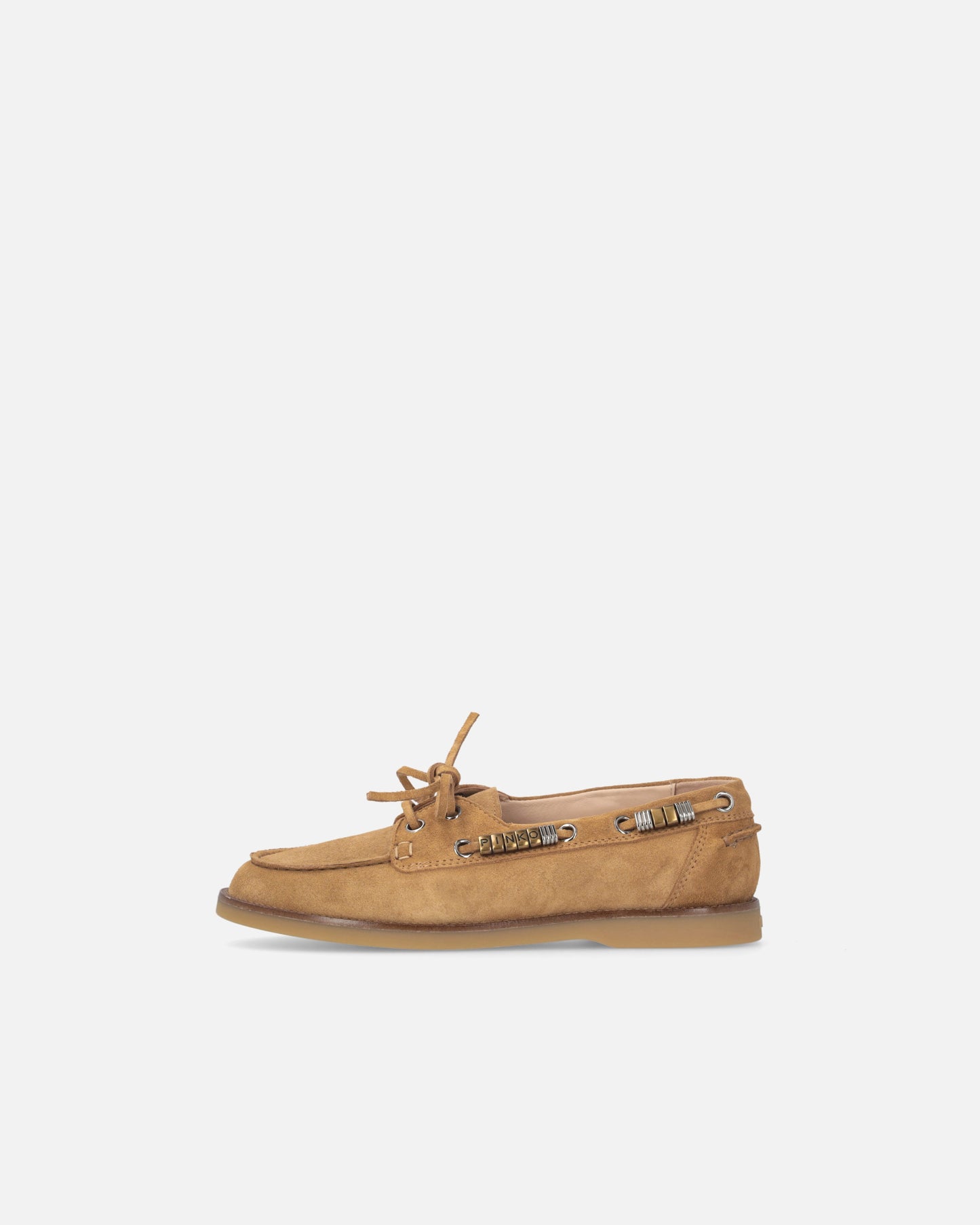 Suede moccasins with jewel details