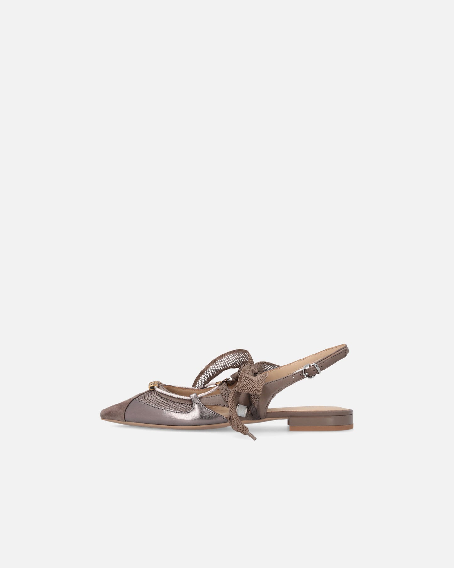 Slingback ballerinas with ties