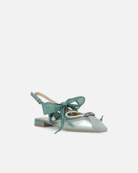 Slingback ballerinas with ties