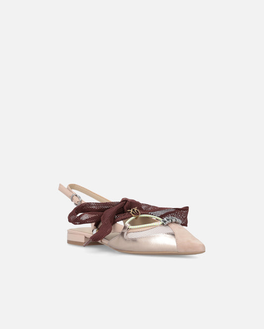 Slingback ballerinas with ties